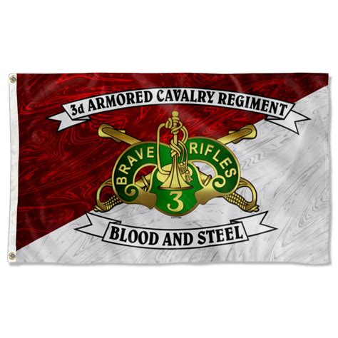 Cayyon 3rd Acr Bloodandsteel Flag 3x5feet Military Banner With 2 Brass