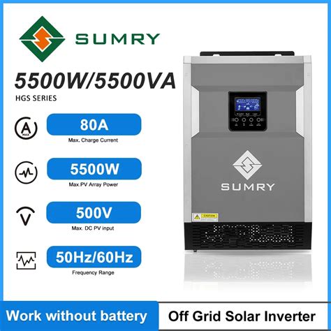 SUMRY HGS Off Grid Solar Inverter 3 5 5 5kw 24V 48V MPPT 110A 5500W