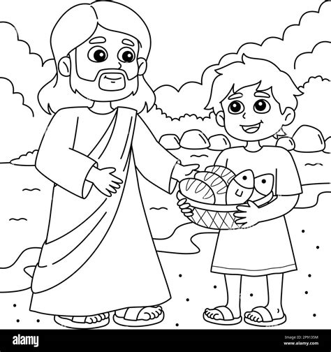 Jesus Feeds Coloring Page Coloring Pages