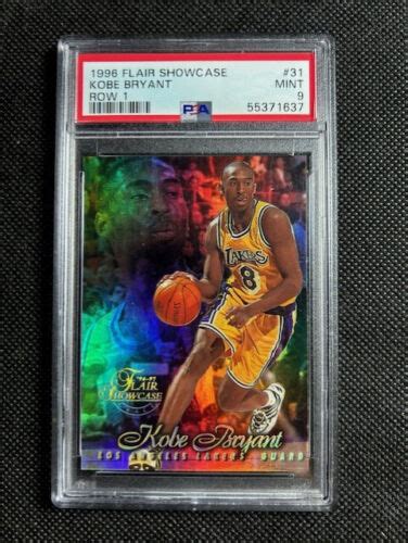 Kobe Bryant Fleer Flair Showcase Row Rc Rookie Hof Psa Mint