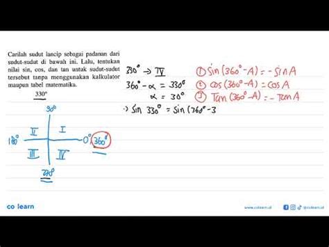Carilah Sudut Lancip Sebagai Padanan Dari Sudut Sudut Di Bawah Ini