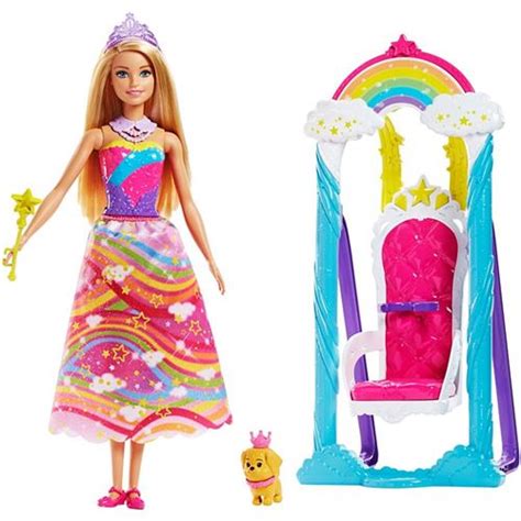 Playset Barbie Dreamtopia Balançoire Arc en ciel Poupée fnac Belgique