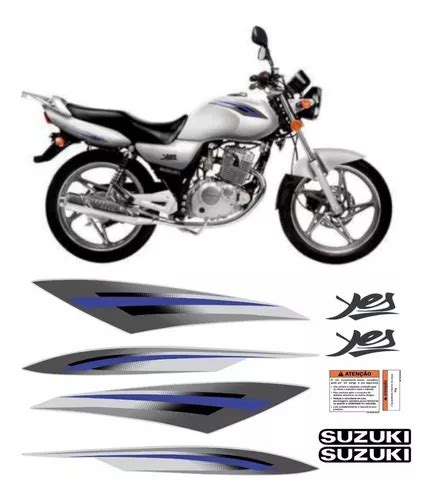 Kit Faixas Adesivo Compativel Suzuki Yes Prata