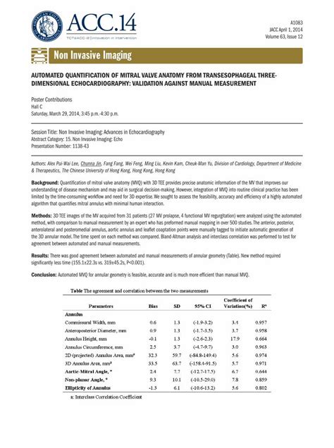 Pdf Automated Quantification Of Mitral Valve Anatomy From