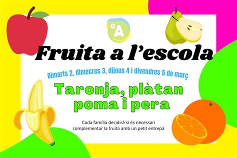 Programa De Fruita A Lescola Escola Moss N Josep Arques