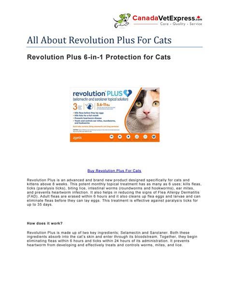 Revolution Plus For Cats- Canadavetexpress by CanadaVetExpress - Issuu