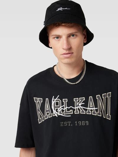 Kup Online KARL KANI T Shirt Z Wyhaftowanym Logo Model College Czarny