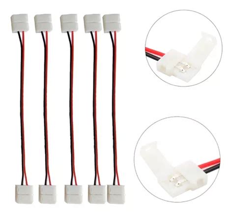 5 Conector Emenda Para Fita Led 5050 3528 Extensão 2 Vias