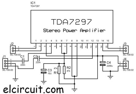 TDA7297 DIY Stereo Power Amplifier Electronic Circuit