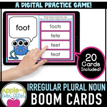 Irregular Plural Nouns Grammar Boom Cards Distance Learning