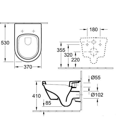 Set Vas Wc Suspendat Villeroy Boch Architectura Cu Capac Inchidere