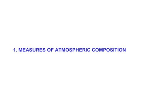 Measures of atmospheric composition