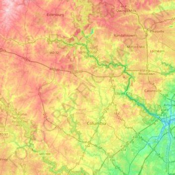 Patapsco Valley State Park topographic map, elevation, terrain