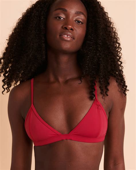 Quintsoul Solid Triangle Bikini Top Sangria Bikini Village