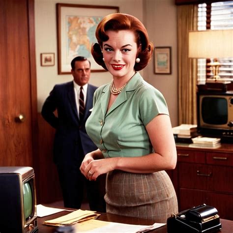 Premium Photo | Retro vintage 1950s office worker in office business environment