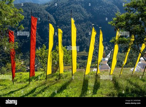 Prayer Flags in Bhutan Stock Photo - Alamy