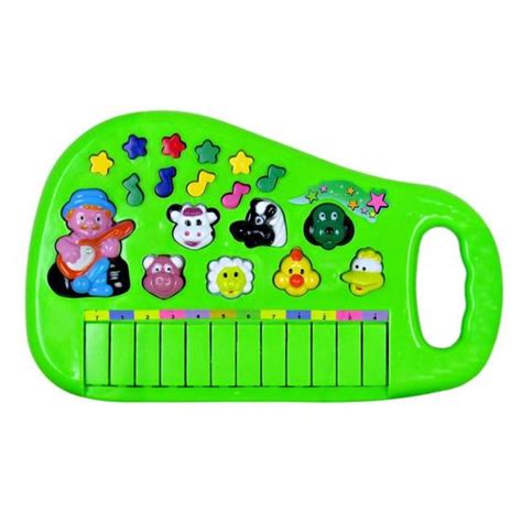 Pianinho Teclado Musical Infantil Som Luz Fazendinha Animais