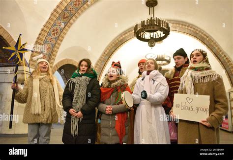 Kyiv, Ukraine. 13th Jan, 2023. Ukrainians wearing traditional and ...