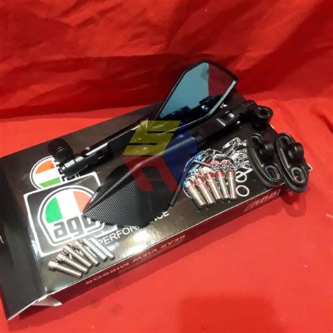 Spion Tomok V Kaca Biru Besar Agv Racing Full Cnc Universal Lazada