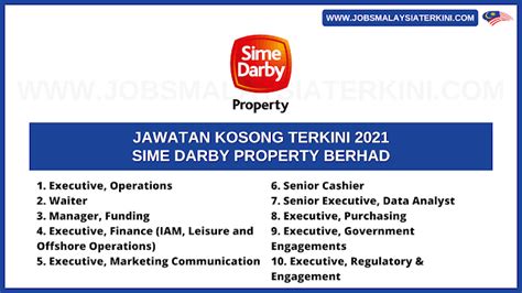 Jawatan Kosong Terkini 2021 Sime Darby Property Berhad Pelbagai