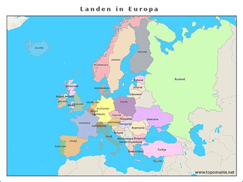 Topografie Landen In Europa Topomania Net