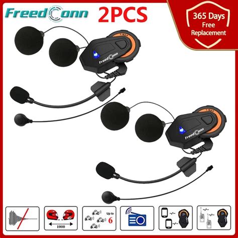 2 Pçs Freedconn T Max Ec Capacete Da Motocicleta Bluetooth Interfone