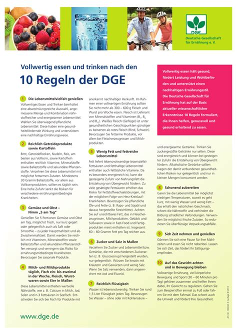 10 Regeln Der DGE