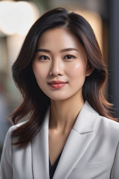 Premium Photo Portrait Of Successful Attractive Asian Female Entrepreneur