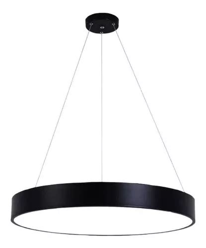 Lâmpada suspensa LED circular 40cm 36w cor de luz neutra preta