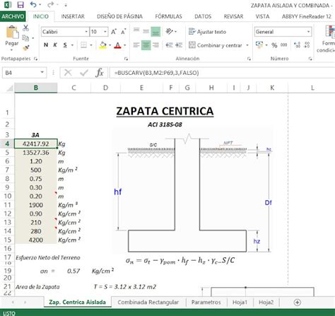 IngenierÍa Civil Procivilnet Xls Plantilla Excel Para DiseÑo De Zapatas Aisladas Centrica Y