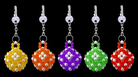 DIY How To Make A Keychain Beaded Ball Keychain Custom Keychains