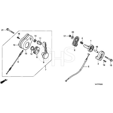 Honda HRX537C1 VYEA MAGA 1300001 1399999 Throttle Lever Diagram GHS