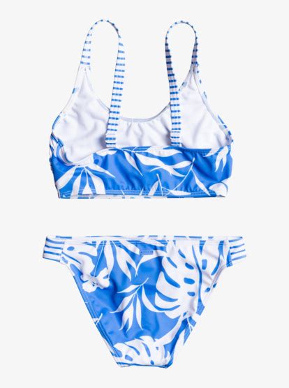 Flowers Addict Crop Top Bikini Set For Girls Roxy