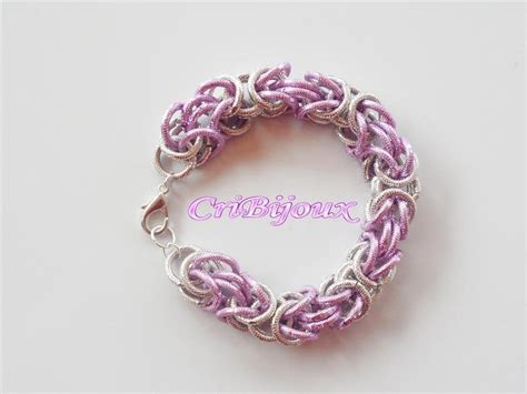 Bracciale Chainmaille Viola Argento In Alluminio Gioielli Brac