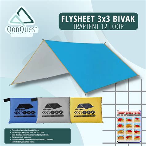 Jual Flysheet 3x3 Bivak Traptrent Terpal Tenda 3x3 Flysheet 3x3