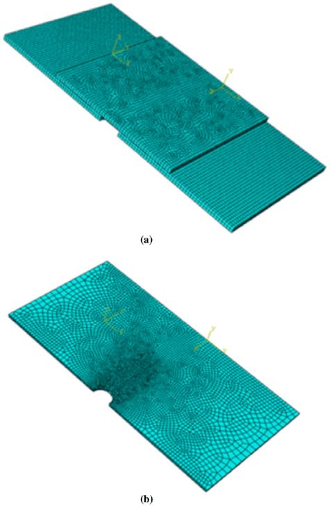 Finite Element Mesh Models A Of The Structure B Of The Cracked Download Scientific Diagram