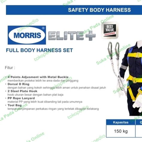 Jual Body Harness Double Hook Morris Elite Plus Terjangkau Alat Safety