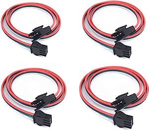 Amazon HUALAND 4 Pcs Pack 0 5M 1 64ft 3 Pin JST SM Male Female