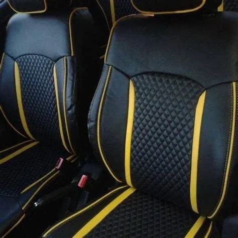 Black And Yellow Leather Car Seat Covers - Velcromag