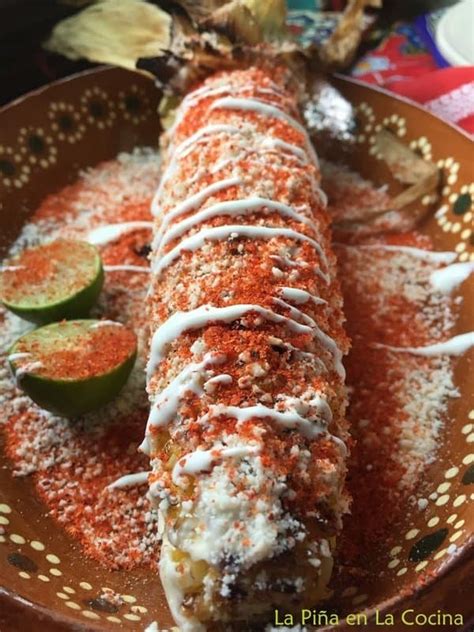 Grilled Elotes! Corn Hot Off The Grill! - La Piña en la Cocina