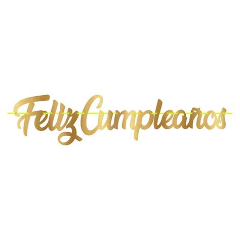 Letrero Feliz Cumpleaños Dorado Globos Flores y Fiestas