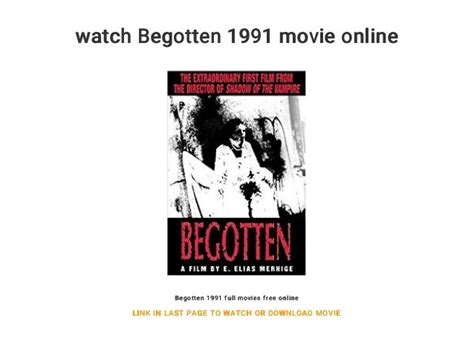 Watch Begotten 1991 Movie Online