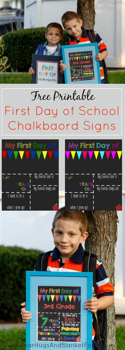 Free Printable First Day of School Chalkboard Signs - Download ...