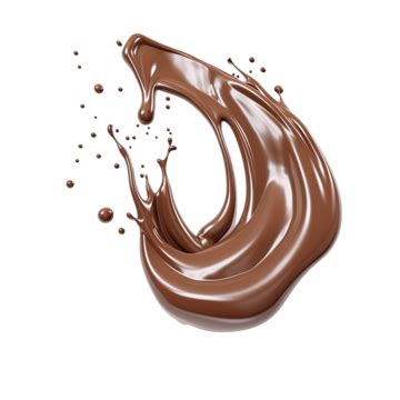 Chocolate Pouring Down And Making Splashes 3d Render Illustration