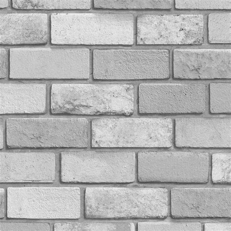 Arthouse Diamond Brick Tapet 32.1ft x 21in Silver Grey Silver Grey 32 ...
