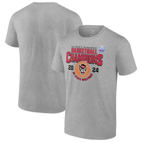 Mens Fanatics Heather Gray Nc State Wolfpack 2024 Acc Mens Basketball