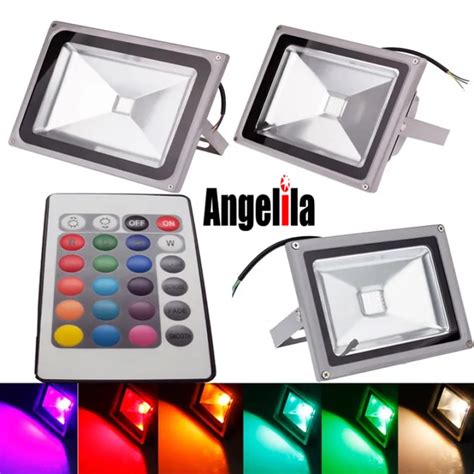 Angelila 10W 20w LED RGB Flood Light Lamp AC 220V 230V 240V Outdoor