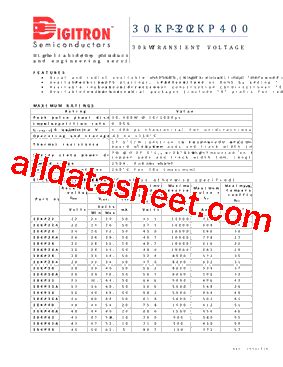 30KP130A Datasheet PDF Digitron Semiconductors