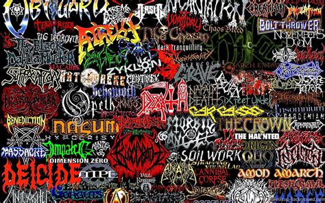 Hd Wallpaper Collage Heavy Metal Music Multi Colored Text Full Frame Wallpaper Flare