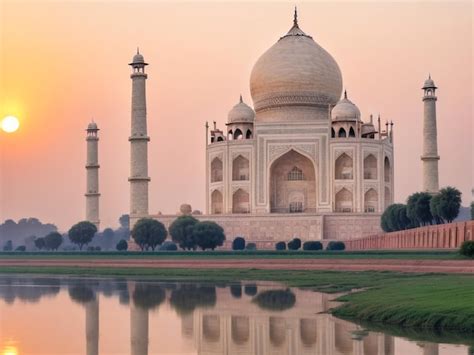 Premium AI Image | Sunrise at Taj Mahal